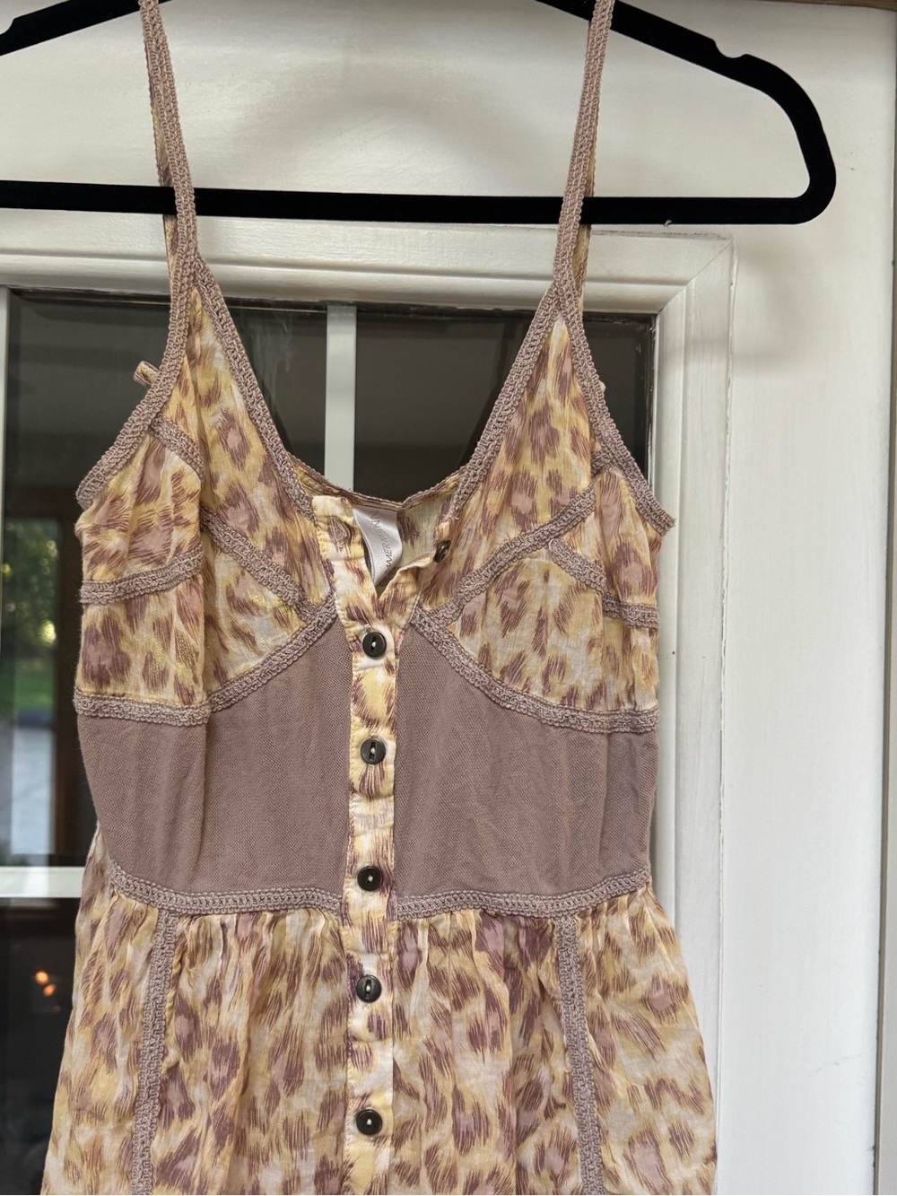 Zimmermann Cotton Leopard Print Crochet Trim Button Front Romper Playsuit 0 - Picture 4 of 8